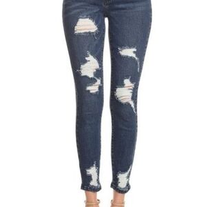 HAMMER High Rise Ankle Skinny Distressed Jeans Size 11 NWT